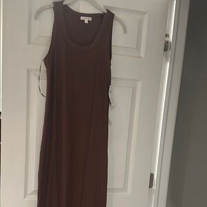 Elegant Brown Sleeveless Dress